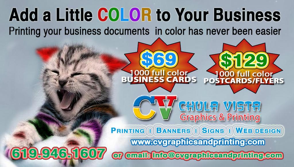 CV Graphics and Printing Bonita CA 91902 6197600999 Design